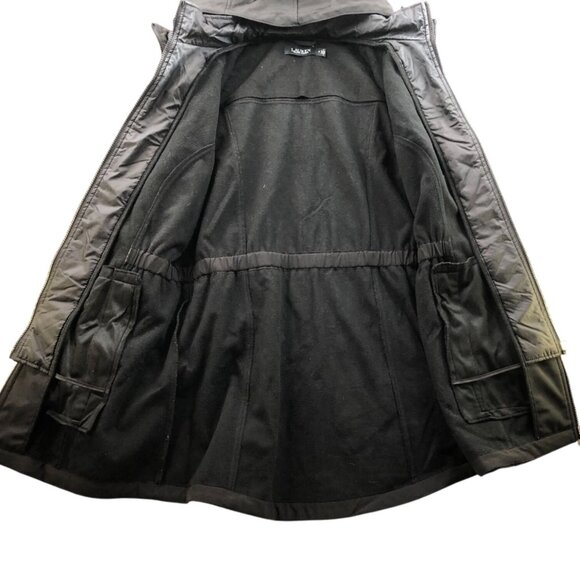 Lauren Ralph Lauren Womens Jacket Medium Quilted Bib Hooded Softshell Black - Picture 4 of 16